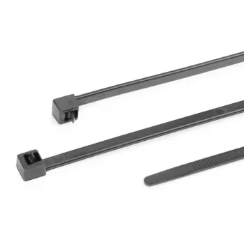 HellermannTyton serie RELK brida reutilizable, 300 mm x 7,6 mm, negra, pack de 100 115-06760