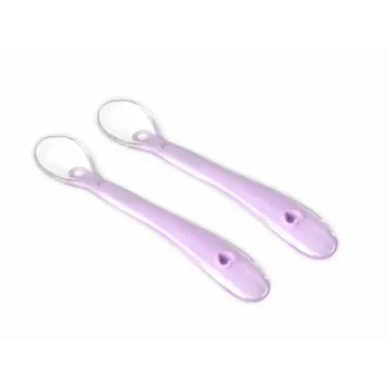Kidsme cuchara de destete para bebé, pack de 2, lavanda, silicona apta para alimentos, desde 4 meses