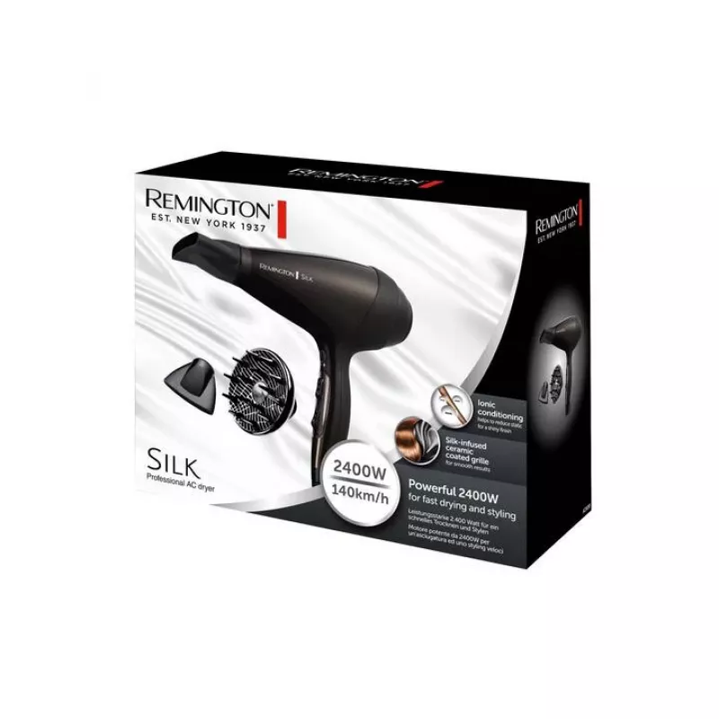 Remington Silk AC secador de pelo, 2400W, negro
