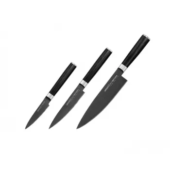 SAMURA set de 3 cuchillos de cocina, Stonewash