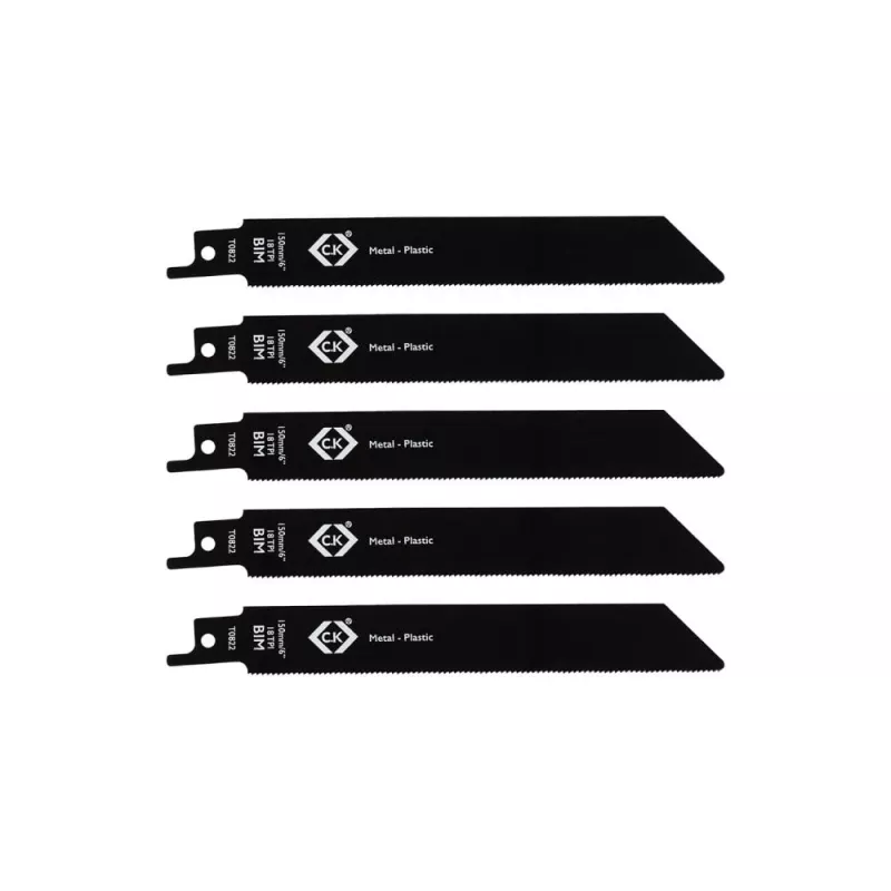 C.K Tools T0822 hojas de sierra de sable 18 TPI, 150 mm, pack de 5