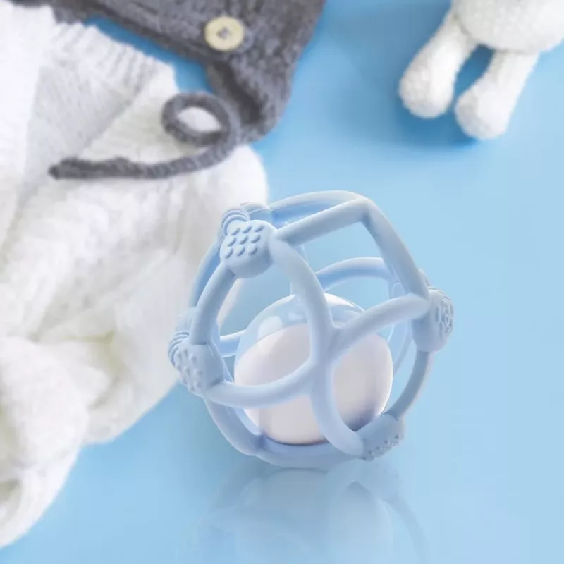 Kidsme bola de dentición de silicona, azul claro
