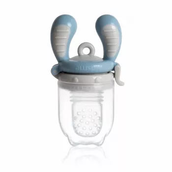 Kidsme Food Feeder Medium Azure – mordedor de silicona para bebé de fruta y verdura, 4m+