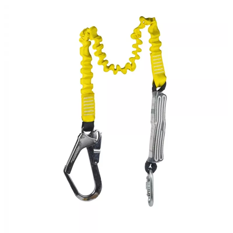C.K Tools T8008 arnés anticaídas con amortiguador, 2m, pernera única, mosquetón de acero y gancho de andamio, EN 354/355/362