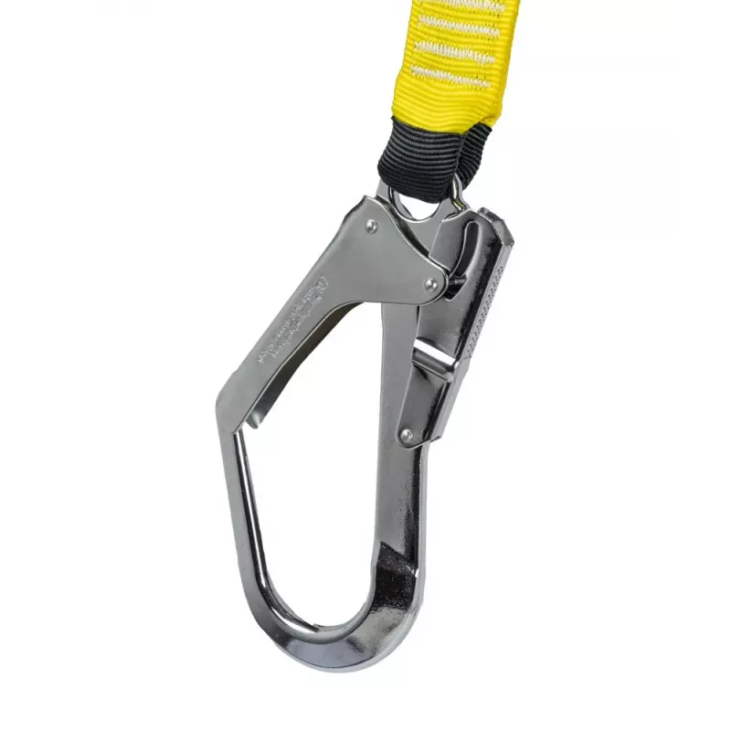 C.K Tools T8008 arnés anticaídas con amortiguador, 2m, pernera única, mosquetón de acero y gancho de andamio, EN 354/355/362