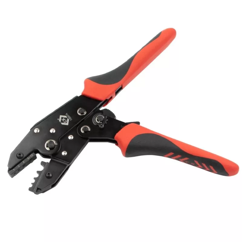 C.K Tools T3697A Alicates de crimpar de trinquete para terminales sin aislar 1-10 mm²