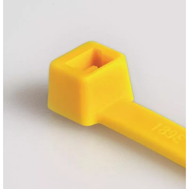 HellermannTyton T50R Bridas, poliamida 6.6, amarillo, 200 mm x 4,6 mm, pack de 100 111-04805