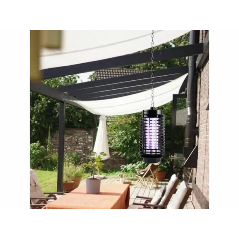 LUMIO Lámpara matamoscas, 1,2 W, 230 V, cobertura 30 m², luz UV, rejilla eléctrica, negra
