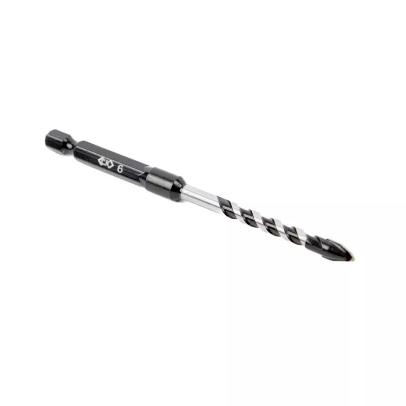 C.K Tools T3115 060 broca para azulejos de 6 mm con punta de carburo de tungsteno, 105 mm de longitud, vástago hexagonal de 1/4
