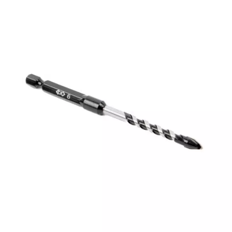 C.K Tools T3115 060 broca para azulejos de 6 mm con punta de carburo de tungsteno, 105 mm de longitud, vástago hexagonal de 1/4