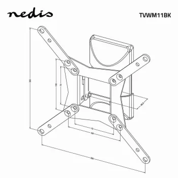 Nedis soporte de pared para TV con movimiento completo para pantallas de 32-65 inch, 35 kg, VESA hasta 400x400, negro