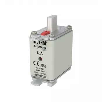 Eaton 63NHG00B cartucho fusible NH 63 A 500 V AC gG tamaño 00 con indicador mecánico (pack de 3)