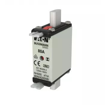 Eaton 80NHG000BI cartucho fusible NH 80 A 500 V AC tamaño 000 con indicador mecánico, pack de 3