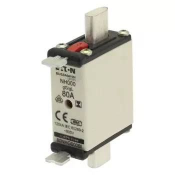 Eaton 80NHG000BI cartucho fusible NH 80 A 500 V AC tamaño 000 con indicador mecánico, pack de 3