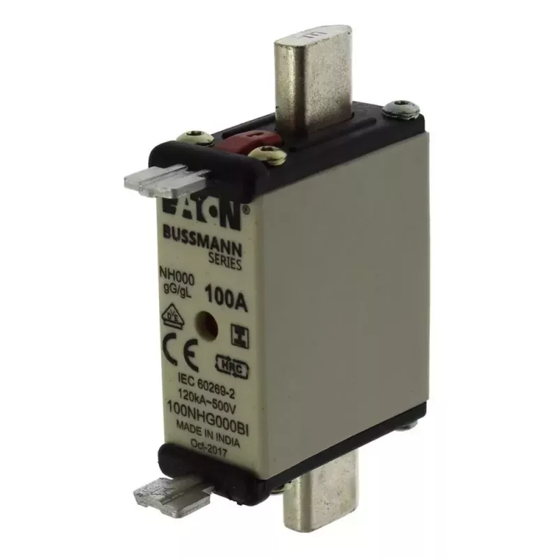 Eaton 80NHG000BI cartucho fusible NH 80 A 500 V AC tamaño 000 con indicador mecánico, pack de 3