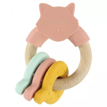 TRIXIE mordedor de madera y silicona para gatos, con hierba gatera, 13 cm