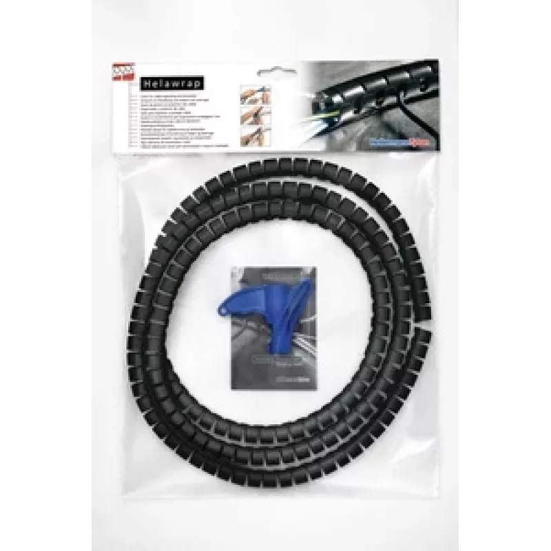 HellermannTyton HWPP25/2-BK tubo corrugado ranurado, 25 mm de diámetro nominal, negro, 25 m de longitud