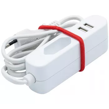 EXERTIS CONNECT alargador de corriente con 2 puertos USB, blanco, 1,5 m 808521
