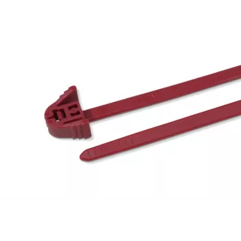 HellermannTyton REZ300 brida reutilizable, poliamida 6.6, roja, 300 mm x 7,6 mm, pack de 100 115-00043