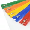 Rapesco Zippi Bags A5+ bolsas con cierre de cremallera, 250 x 195 mm, transparentes con borde azul, naranja, verde, rojo, amarillo, pack de 5 1502