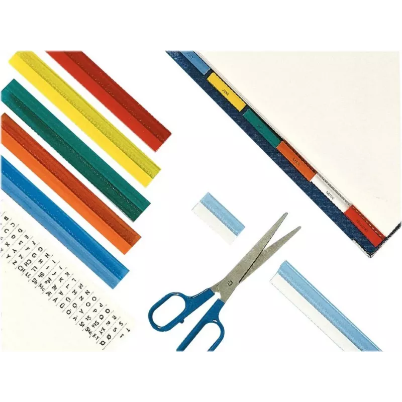 LEITZ Esselte pestañas de visión completa, film transparente de colores, 200 mm de ancho de tira, surtidas (naranja, amarillo), 25 unidades (55002)