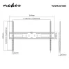 Nedis soporte de pared fijo para TV para pantallas de 60-100 pulgadas, máx. 75 kg, VESA 200x200 a 800x400, negro