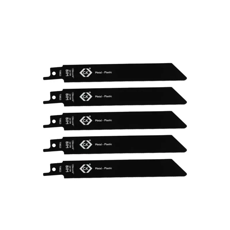C.K Tools T0823 hojas de sierra sable 24 TPI, 150 mm, bimetálicas, pack de 5