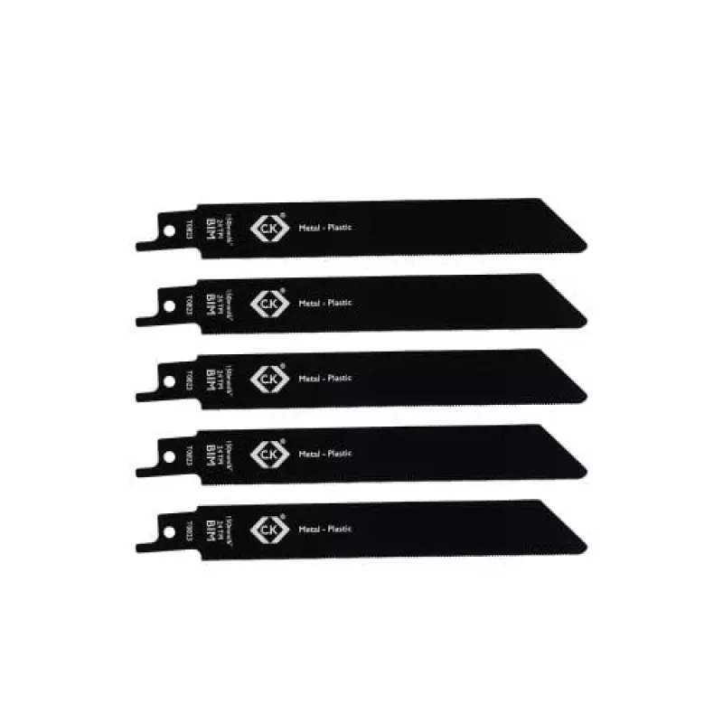 C.K Tools T0823 hojas de sierra sable 24 TPI, 150 mm, bimetálicas, pack de 5