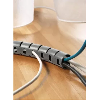 HellermannTyton Helawrap HWPP25/2-SR Tubo espiral para gestión de cables, plata, polipropileno, 2 m, 27 mm de diámetro exterior