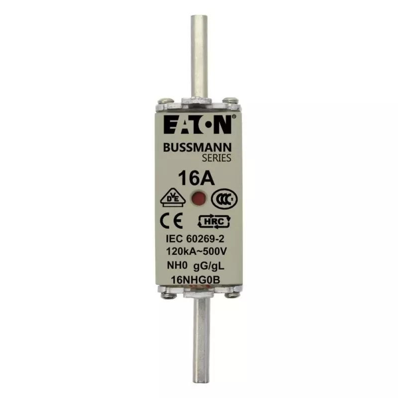 Eaton 6NHG0B Fusible NH con indicador mecánico, tamaño NH0, 6 A, 500 V AC, gG, pack de 3