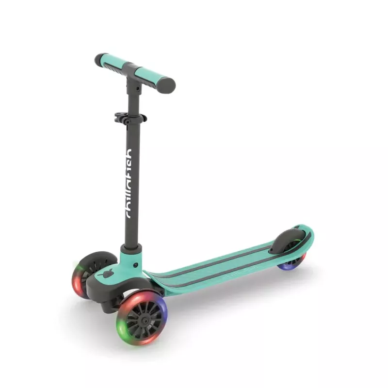 Chillafish Scotti Patinete de 3 ruedas con ruedas luminosas, a partir de 3 años, menta