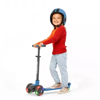 Chillafish Scotti Patinete de 3 ruedas con ruedas luminosas, navy
