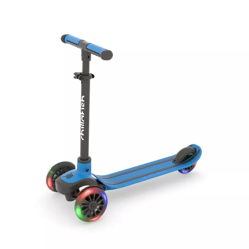 Chillafish Scotti Patinete de 3 ruedas con ruedas luminosas, navy