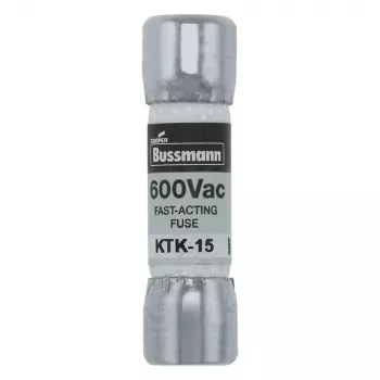 Eaton KTK-15 fusible de cartucho, 15 A, 600 V AC/DC, ultrarrápido, 10 mm x 38 mm, pack de 10