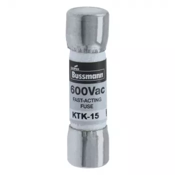 Eaton KTK-15 fusible de cartucho, 15 A, 600 V AC/DC, ultrarrápido, 10 mm x 38 mm, pack de 10