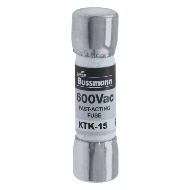 Eaton KTK-15 fusible de cartucho, 15 A, 600 V AC/DC, ultrarrápido, 10 mm x 38 mm, pack de 10
