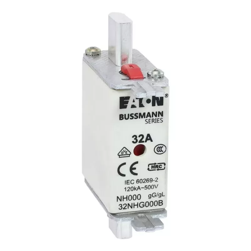 Eaton 32NHG000B cartucho fusible NH con indicador mecánico, 32 A, 500 V AC, tamaño 000, gG, pack de 3