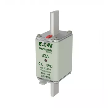 Eaton 63NHM1B cartucho fusible NH, tamaño 1, 63 A, 500 V AC, gG, pack de 3