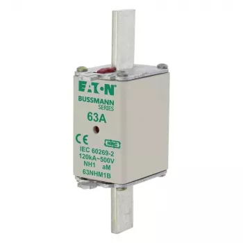 Eaton 63NHM1B cartucho fusible NH, tamaño 1, 63 A, 500 V AC, gG, pack de 3