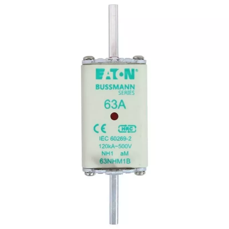 Eaton 63NHM1B cartucho fusible NH, tamaño 1, 63 A, 500 V AC, gG, pack de 3