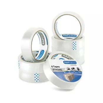 Rapesco 1808 cinta adhesiva transparente 25,5 mm x 66 m, 8 rollos