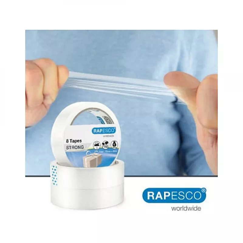 Rapesco 1808 cinta adhesiva transparente 25,5 mm x 66 m, 8 rollos