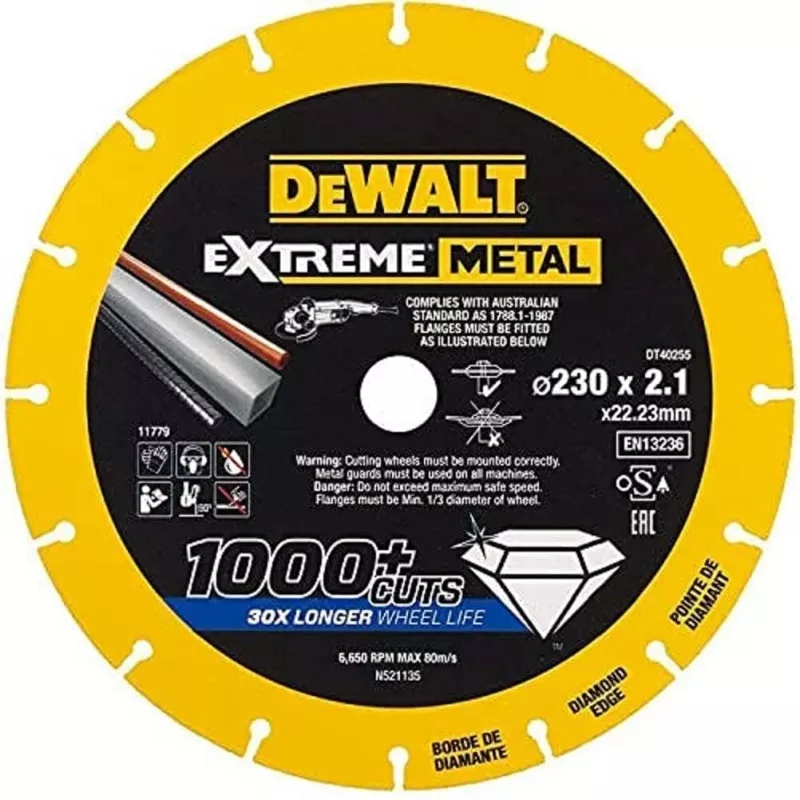DEWALT DT40255-QZ disco de corte EXTREME 125 x 1,0 x 22,23 mm para metal e inoxidable
