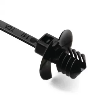 HellermannTyton 150-55610 brida de cuentas, negra, 100mm x 2,5mm, haz máx. 20mm, PA66, reutilizable, 1 ud.