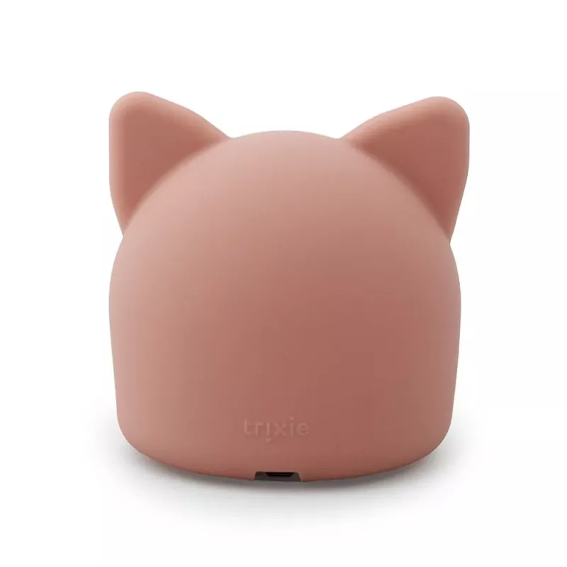 Lámpara de noche infantil Trixie gato - lámpara de silicona LED recargable con sensor táctil, blanco cálido y 7 cambios de color