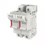 Portafusibles cilíndrico Eaton CH142DU 2 polos, 50 A, 690 V AC, montaje en carril DIN, 14 x 51 mm