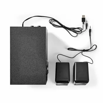 Set de altavoces para PC Nedis CSPR10021BK 2.1, 33 W, alimentación USB, negro