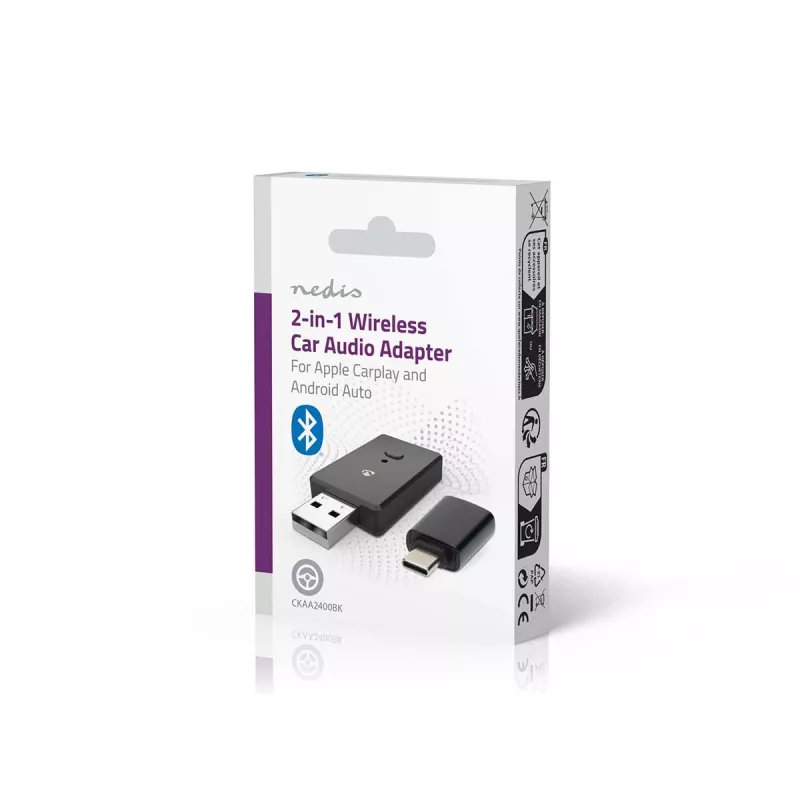 Adaptador Bluetooth 5.0 USB-A Nedis CKAA2400BK negro 10 m de alcance