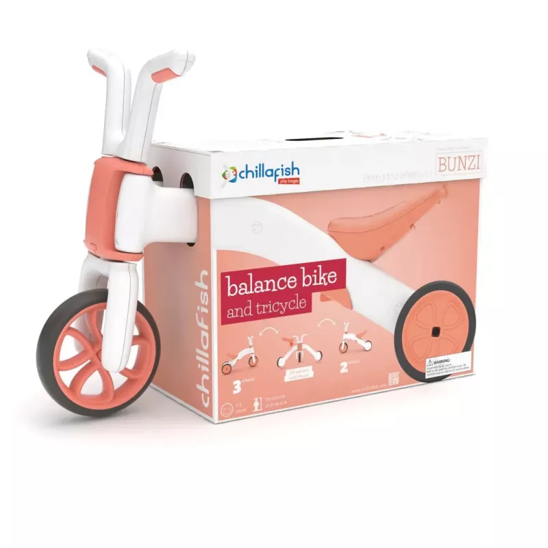 Chillafish Bunzi 2 en 1 correpasillos y triciclo, Flamingo Pink, 1-3 años