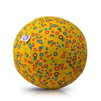BUBA BLOON globo de látex Bubabloon con funda de tela, círculos amarillos